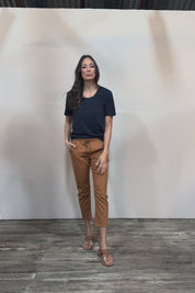 Preloved The Pull On Cotton Pant With Drawstring – Rust
