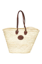 Product shot of the Large Classic Market Basket Bag in colour Natural, from the front