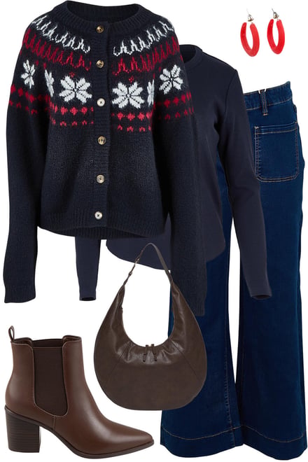 Verbier Cardi With Dark Denim