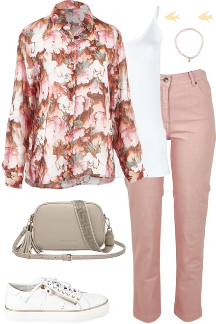 Blush Shirt With Blush Denim