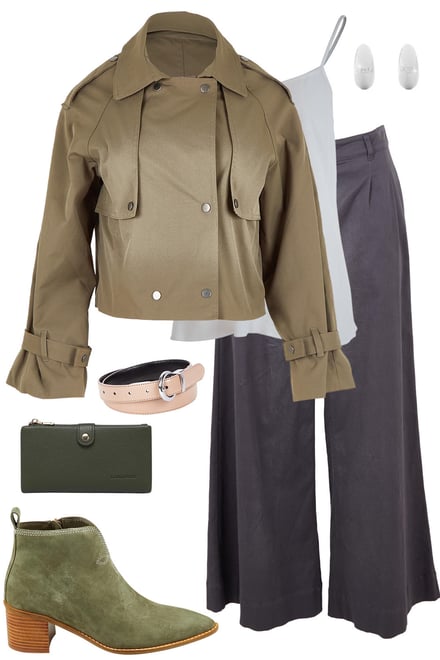 Cropped Anorak With Steel Tone
