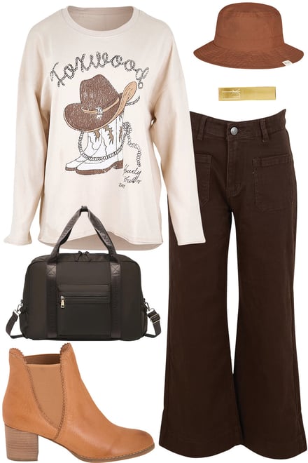 Bandit Boots Tee + Chocolate Denim