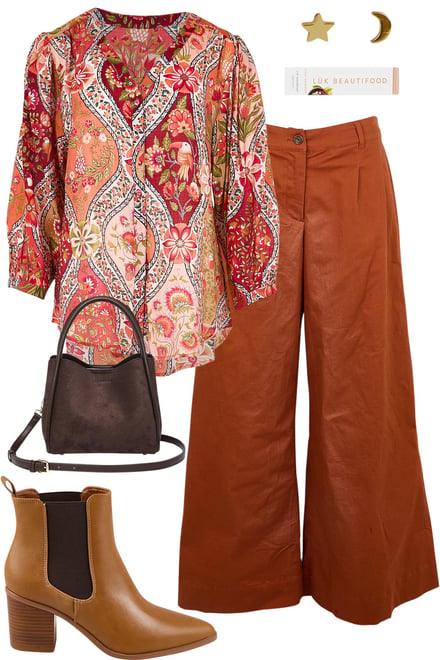 Rustfolk Blouse With Tan Pants