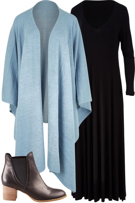 Wrap Me Up Knit & Black Maxi Dress