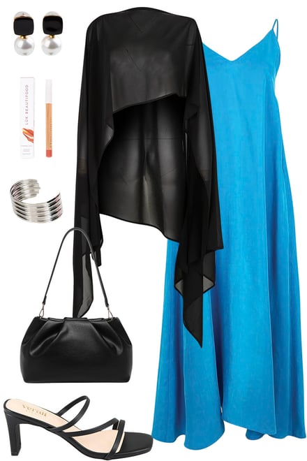 Sheer Wrap With Pacific Blue Maxi