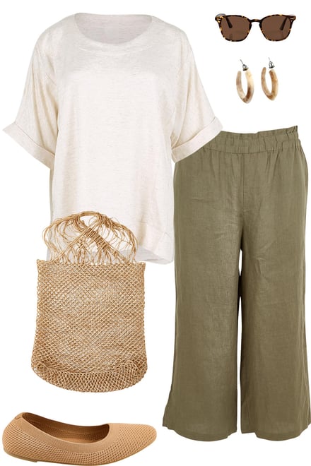 Sand Every Wear Tee & Olive Pants