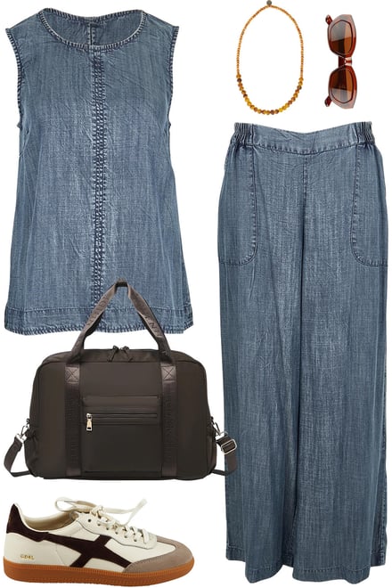 Luxe Lyocell Indigo Tank & Pants Set