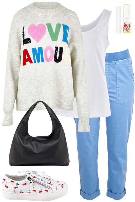Love Amour Knit & Sky Blue Pants