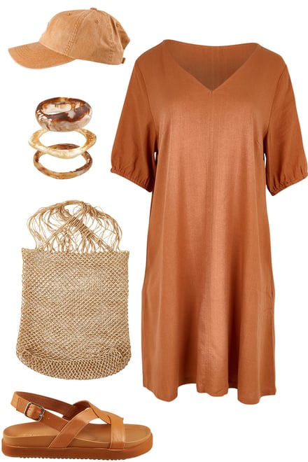Cinnamon Shift Dress & Caramel Tones