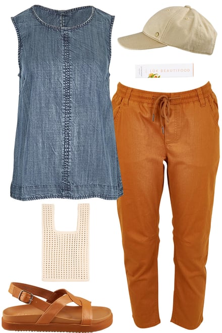 Luxe Lyocell Tank With Rust Pants