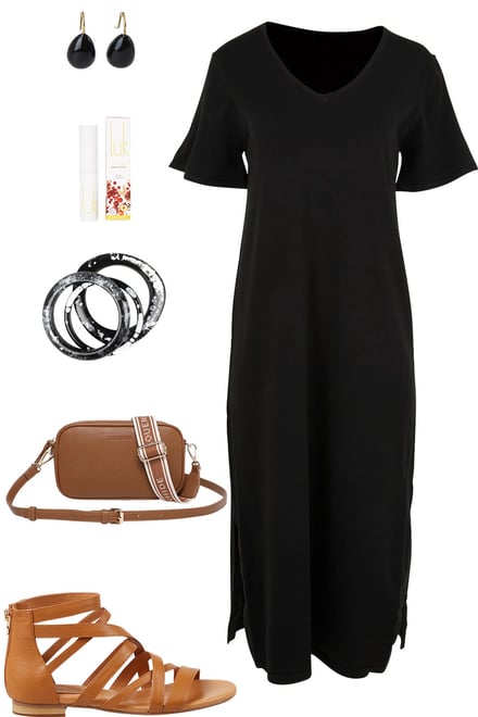 Black Summer Knit Dress & Neutrals