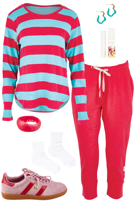 Sea-Dark Pink Tee With Dark Pink Pants