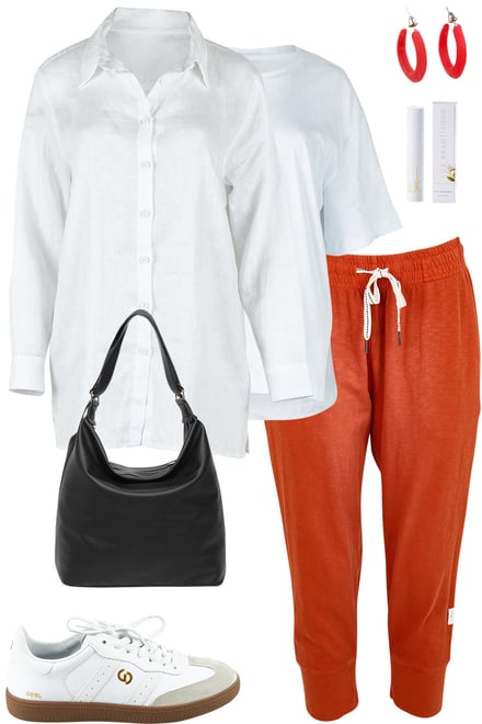 White Linen Shirt & Earth Brown Pants