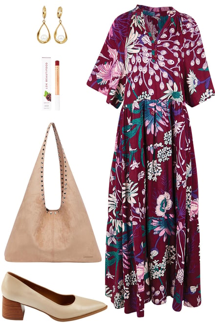 Katherine Tiered Dress & Pale Neutrals