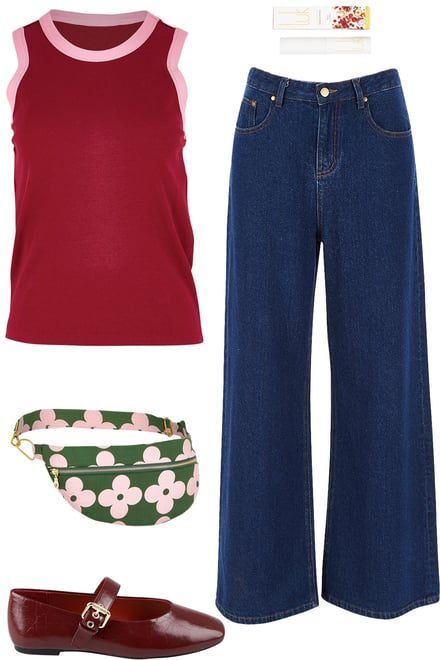 Wine Tank With Dark Denim