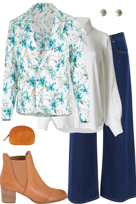 Aquafleur Blazer + Georgette + Dark Denim