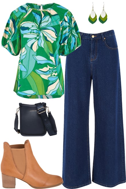 Petal Rush Rachel Top & Dark Denim