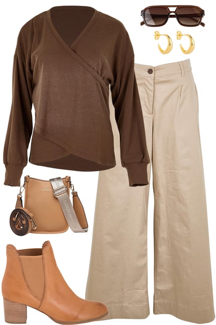 Chocolate Cross My Heart & Wheat Pants