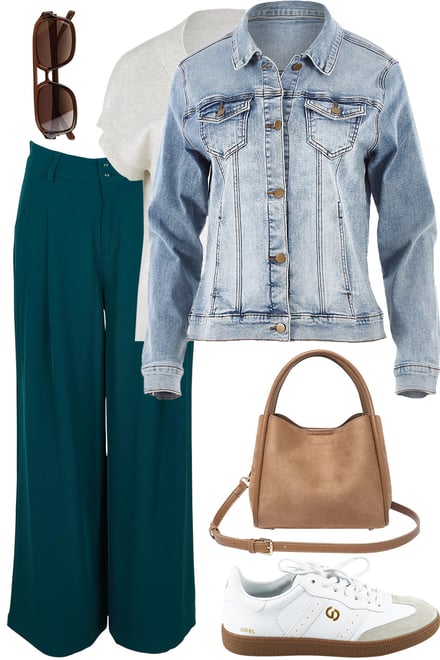 Light Denim + Dove Knit + Dark Teal