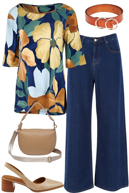 Amberflora Tunic With Dark Denim
