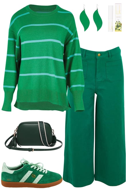 Green Stripe Knit + Green Jeans