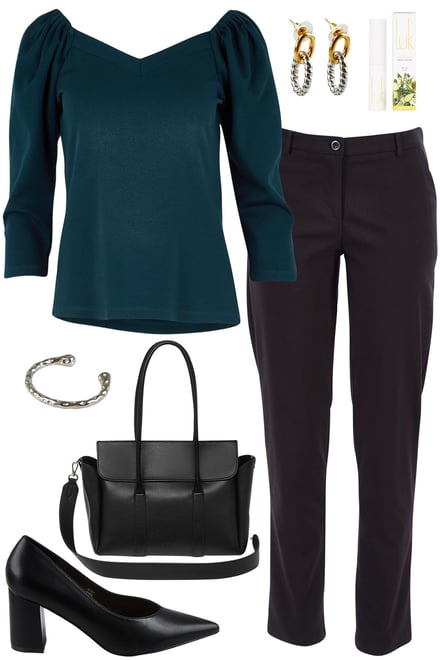 Lagoon Ponte Top With Black