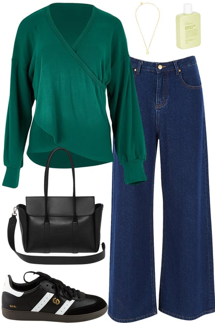 Green Cross My Heart & Dark Denim