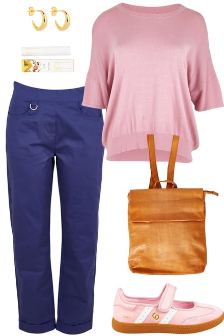 Blushcandy Knit With Campusblue Pants