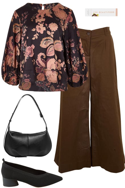 Blackfleur Blouse With Cocoa Pants