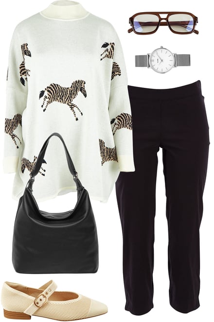 Zebra Knit With Black Pants