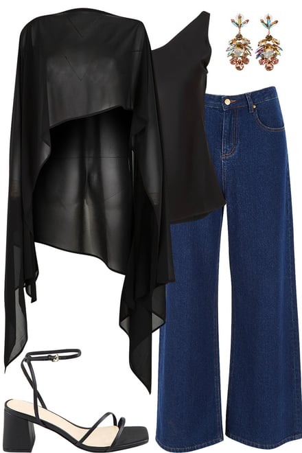 Black Wrap & Black Satin & Dark Denim