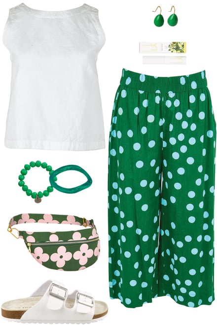 Greenspot Pant With White Linen