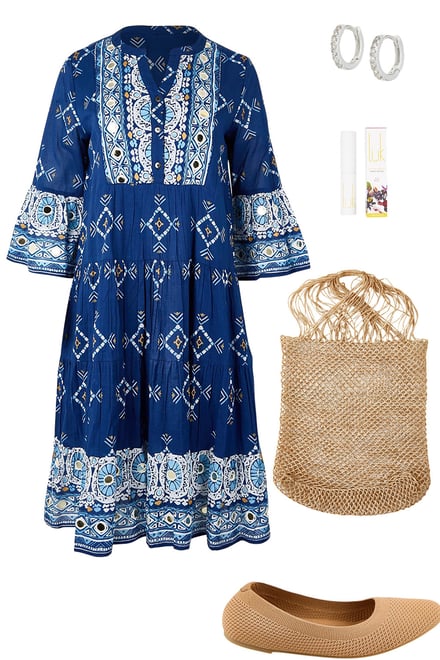 Navy Dee Why Dress & Naturals