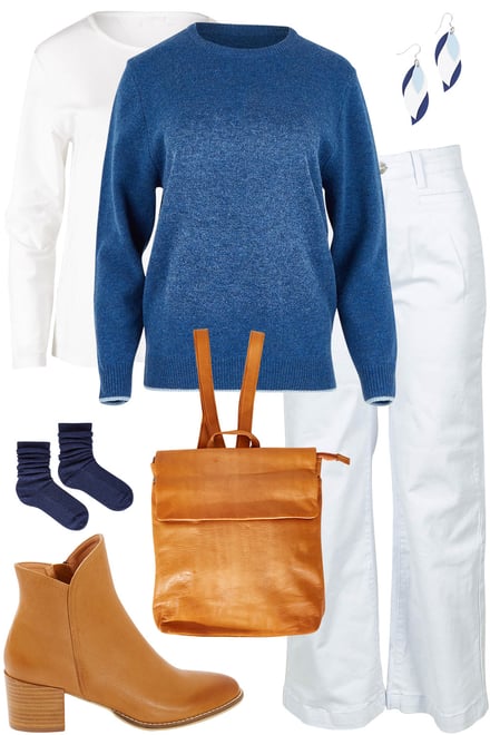 Blue Wool Two Tone With White