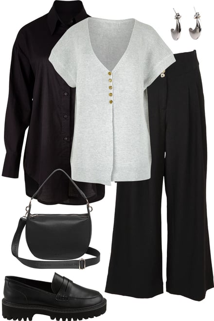 Berber Vest Cardi With Black