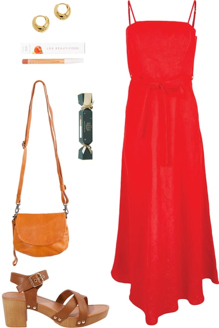 Red Riviera Maxi Styled For Christmas Party