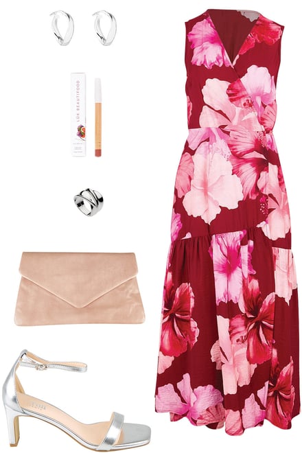 Pink Hibiscus Dress Styled For Evening