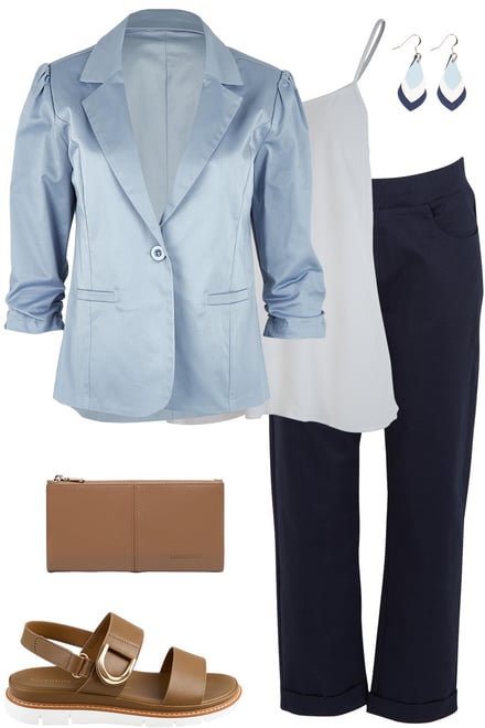 Soft Blue Blazer & Honorblue Pants