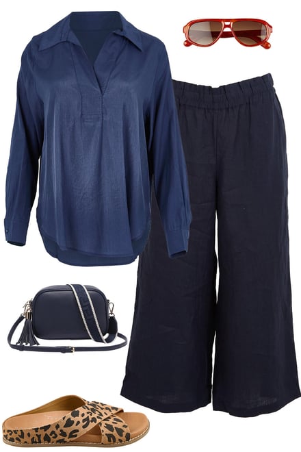 Navy Blouse & Navy Pants