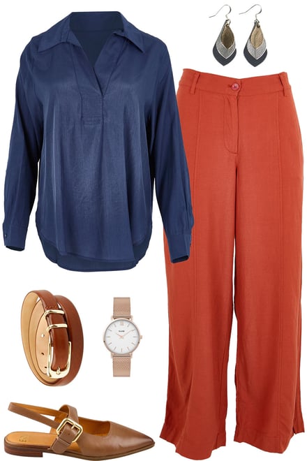Navy Blouse & Sienna Pants