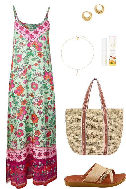 Floral Queens Beach Dress & Neutrals