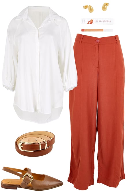 White Every Wear Shirt & Sienna Pants