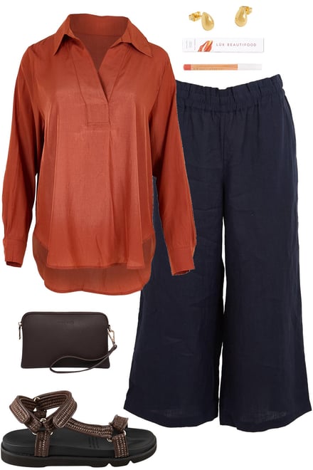 Sienna Blouse & Navy Pants