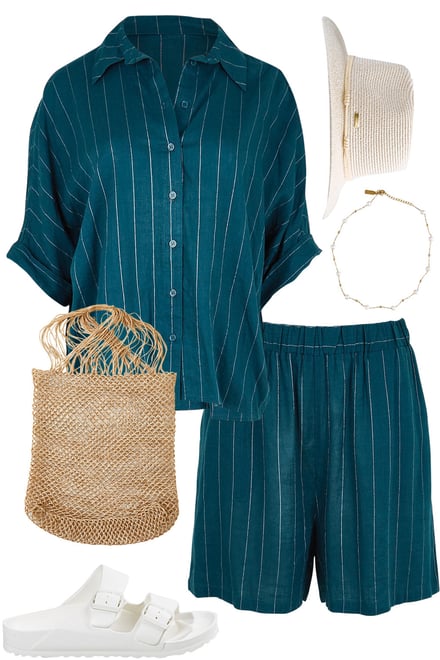Teal Shirt & Shorts Set