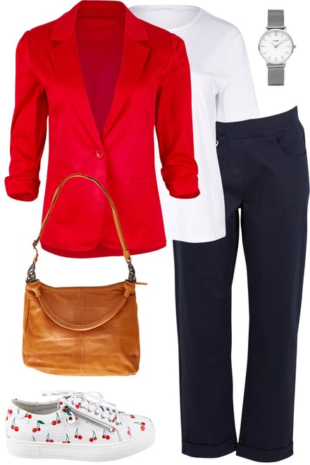Fire Red Blazer & Honor Blue Pants