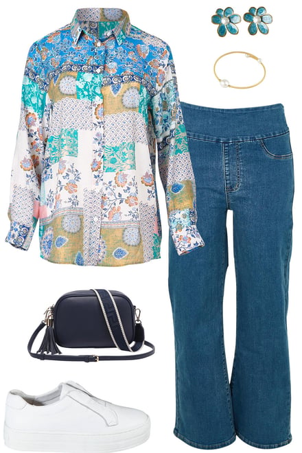 Bluepatch Shirt With Denim
