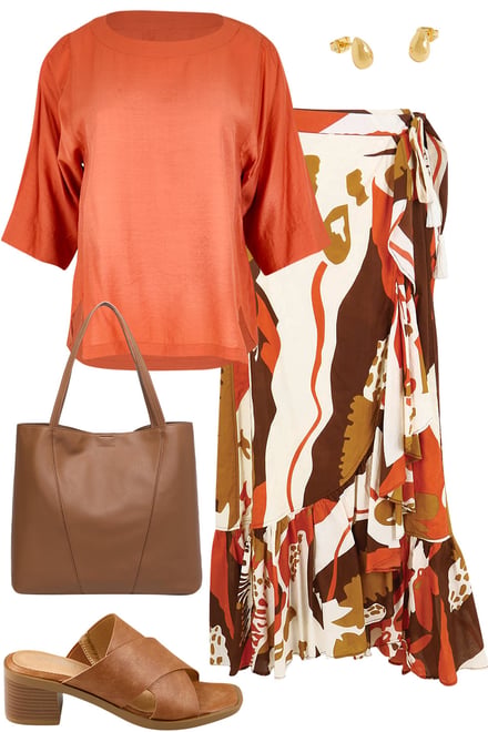 Rust Top & Wrap Me With Love Skirt