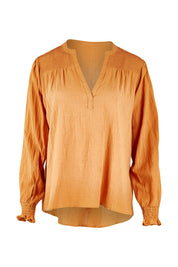 Product shot of the Jessica Cotton Blouse in colour Rust, from the front