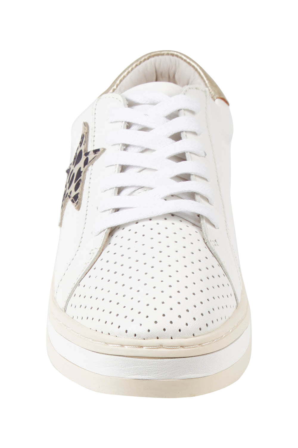 Product shot of the Pixie Leather Sneaker in colour Whitebrown (White), detail