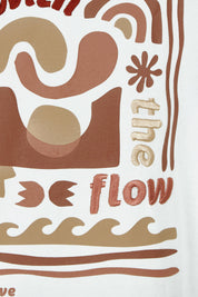 Product shot of the Flow Ls CottonTee in colour Vwhite (White), detail